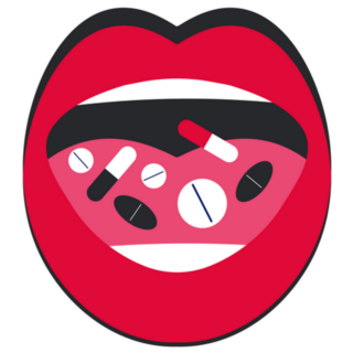 Woman Taking Many Pills Overdose Awareness Sticker