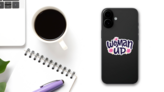 Woman Up Sticker on a Phone (New) example