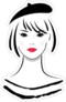 Woman Wearing French Hat Sticker