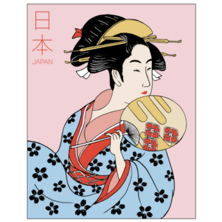 Woman Wearing Traditional Japanese Clothes Sticker