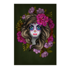 Woman With Calavera Makeup for Day Of The Dead Sticker