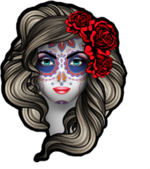 Woman With Calavera Makeup Sticker
