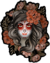 Woman With Red Calavera Makeup Sticker