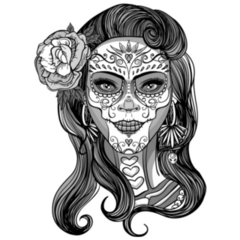 Woman With Sugar Skull Makeup, Day Of The Dead