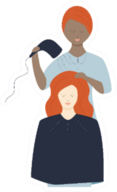 Women Of Racial Diversity In Hair Salon Hairdresser Sticker