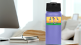 Womens Football Team Sticker on a Water Bottle (New) example