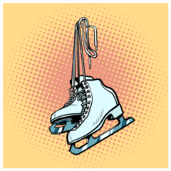 Womens Ice Skates Graphic Sticker