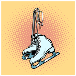 Womens Ice Skates Graphic Sticker