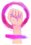 Womens March. Female Hand With Her Fist Female Symbol Sticker