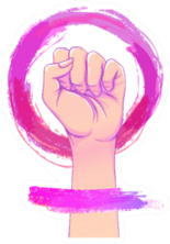 Womens March. Female Hand With Her Fist Female Symbol Sticker
