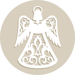 Wood Carved Christmas Angel Sticker