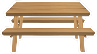 Wood Picnic Table Camping Sticker