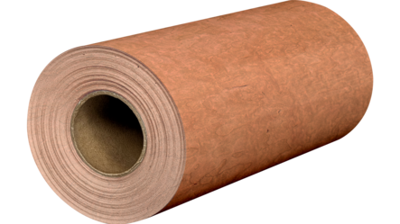 A large roll of wood veneer.