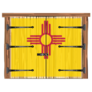 Wooden Barn Double Door With New Mexico State Flag Sticker
