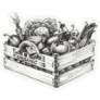 Wooden Crate Full Of Organic Food Grown In A Garden Sticker