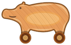 Wooden Hippo Icon Sticker