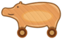 Wooden Hippo Icon Sticker