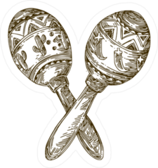 Wooden Maracas Sticker