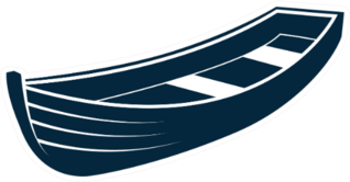 Wooden Row Boat Drawing Sticker