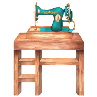 Wooden Sewing Table Sticker