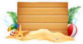 Wooden Sign On The Beach Sticker