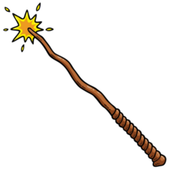 Wooden Wizard Wand Sticker
