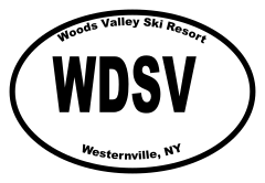 Woods Valley Ski Resort Oval Sticker