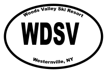 Woods Valley Ski Resort Oval Sticker