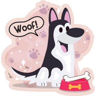 Woof Husky Sticker