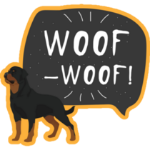 Woof Rottweiler Sticker