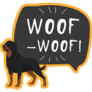 Woof Rottweiler Sticker