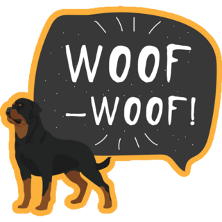 Woof Rottweiler Sticker