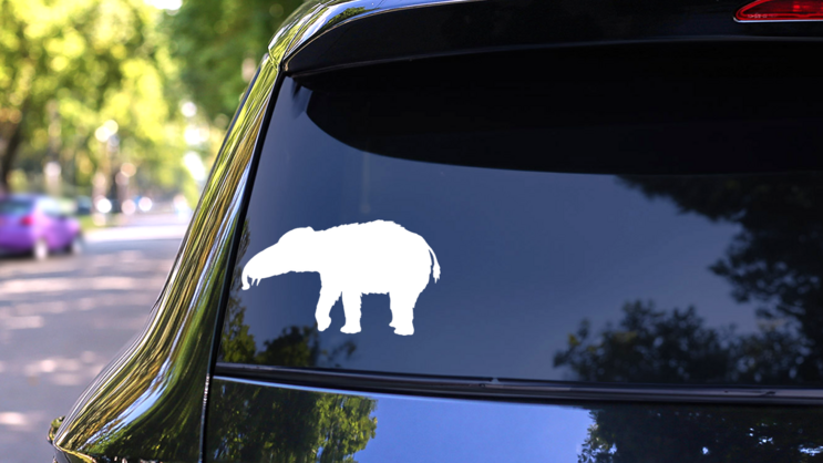 Woolly Mammoth Dinosaur Sticker on a Rear Car Window (New) example