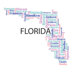 Word Art Design State Of Florida Sticker