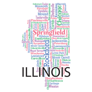 Word Art Design The State Of Illinois Sticker