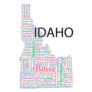 Word Art Idaho Sticker