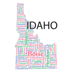 Word Art Idaho Sticker