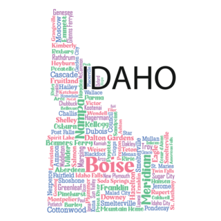 Word Art Idaho Sticker