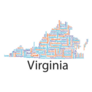 Word Art Map The State Of Virginia Sticker
