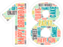 Word Cloud Eighteenth Birthday Sticker
