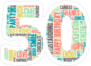 Word Cloud Fiftieth Birthday Sticker