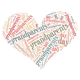 Word Cloud Grandparents Day Heart Sticker