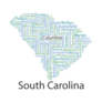 Word Cloud Map Design Of South Carolina Sticker