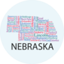 Word Cloud Map Nebraska Sticker