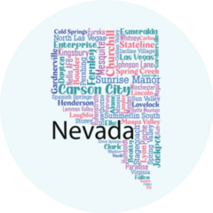 Word Cloud Map Nevada Illustration Sticker