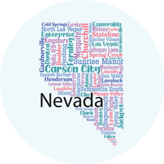 Word Cloud Map Nevada Illustration Sticker