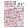Word Cloud Map The State Of Utah Sticker