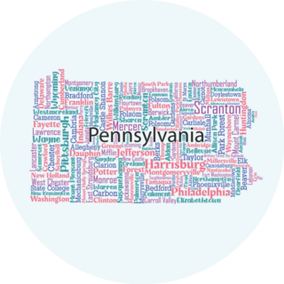 Word Cloud State Of Pennsylvania Lettering Sticker