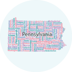 Word Cloud State Of Pennsylvania Lettering Sticker