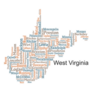 Word Cloud West Virginia Lettering Sticker